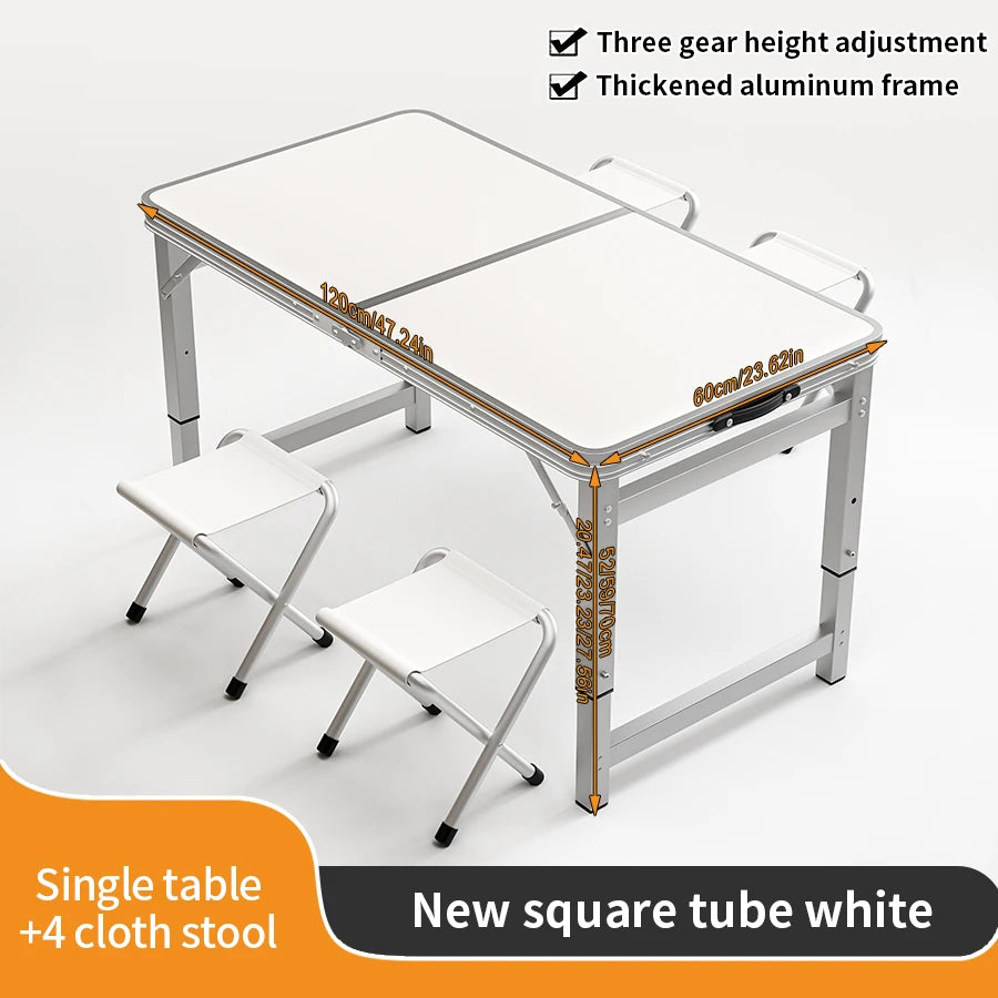 Outdoor table, portable folding table with handle - suitable for outdoor camping, picnicking, gatherings, no electricity require