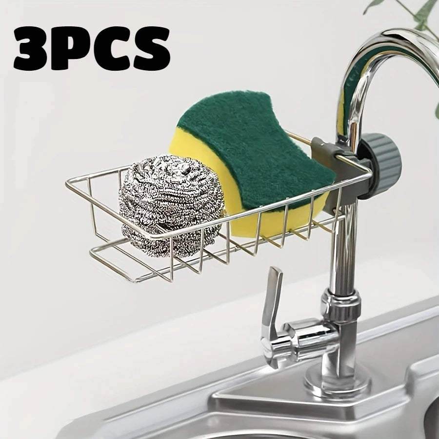 Kitchen Sink Drain Rack Adjustable Height Flexible Faucet Holder Sponge Storage Soap Drainer Organizer Bathroom KitchenAccessory