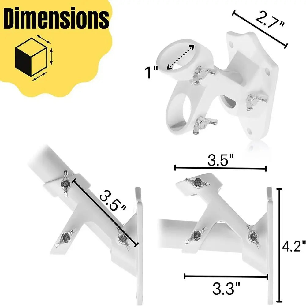 Rust Free Wall Flag Pole Holder Double Hole Wall-mounted Flagpole Bracket Waterproof Easy To Install Flagpole Mounting Base