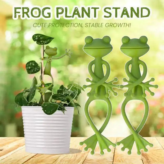 Creative Frog Plant Stand Cute Frog Flower Pot Hugger Plant Climbing Fixture Clips Planter Stake Decor Garden Climbing Branch