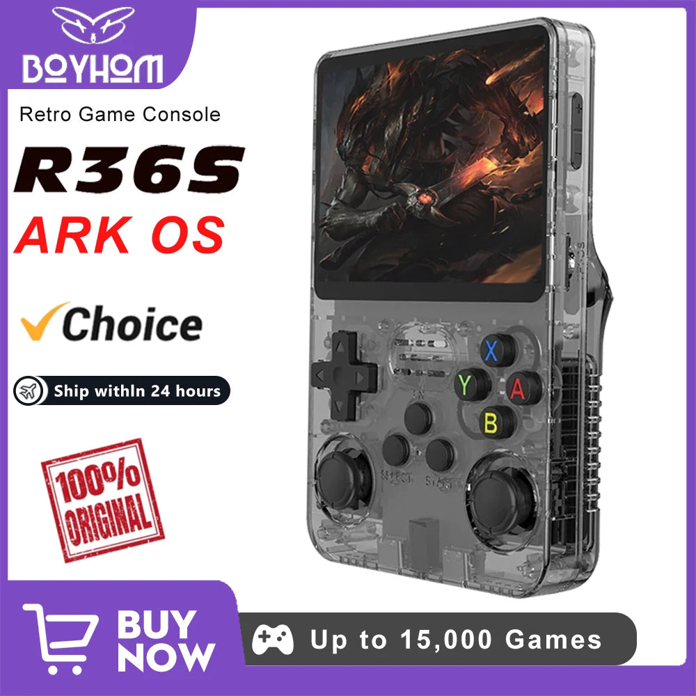 BOYHOM R36S Retro Handheld Game Console - Linux System, 3.5" IPS, 64GB/128GB/256GB | AlluCanFind