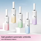 32 Bone Automatic Gradient Color Umbrella for Men Women, Large 3 Fold, Windproof,Waterproof,Sunshade,Sun UV Protection Umbrellas
