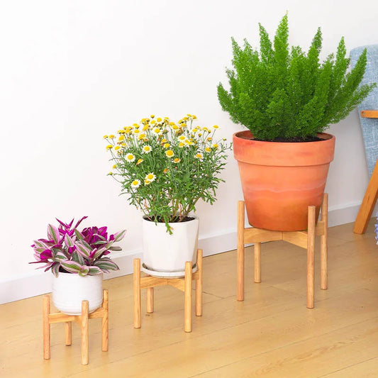 Solid Wood Flower Shelf Vintage Plant Holder Balcony Garden Decor Wooden Display Rack for Pots Indoor Outdoor