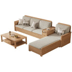 Nordic ash wood solid wood sofa combination fabric sofa modern simple large and small apartment living room