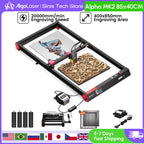 AlgoLaser Alpha MK2 22W 40X85CM Laser Engraving And Cutting Machine Cnc Desktop 20W Laser Engraver Rotary Roller Air Pump