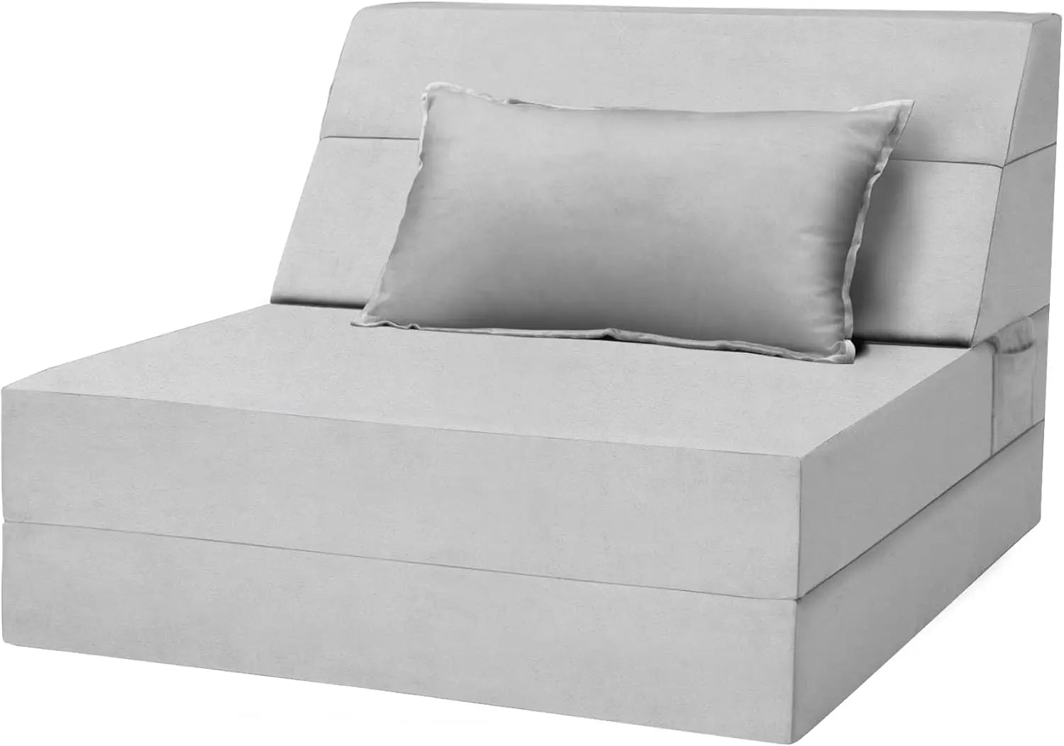 5 In 1 Folding Sofa Bed, Single Size Convertible Sleeper Chair With Pillow, Memory Foam Futon Couch, Velvet Fabric Washable