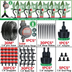 KESLA Greenhouse 5-50M Drip Irrigation System Automatic Watering Garden Hose DIY Micro Drip Watering Kits w/ Adjustable Drippers