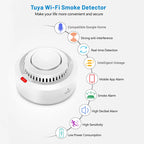 Tuya Smart WiFi Smoke Sensor Alerts & 85dB On-Site Alarm When Smoke Detected Ensure Safety Anytime Smartlife APP Contorl
