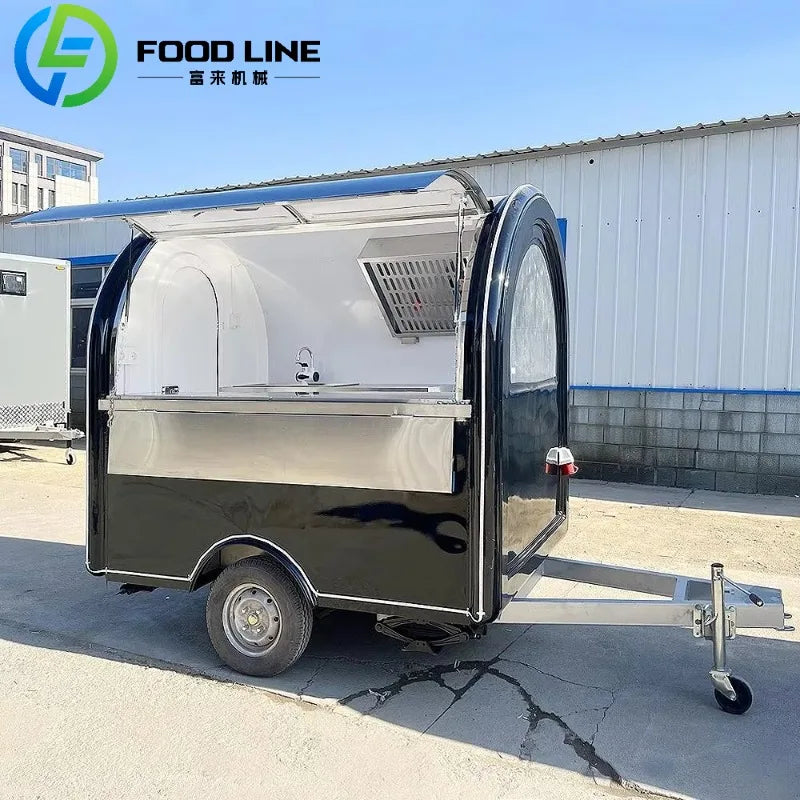 Customized FL Brand Food Cart Commercial Mobile Kitchen With Refrigeration Cooking Stations And LED Lighting System