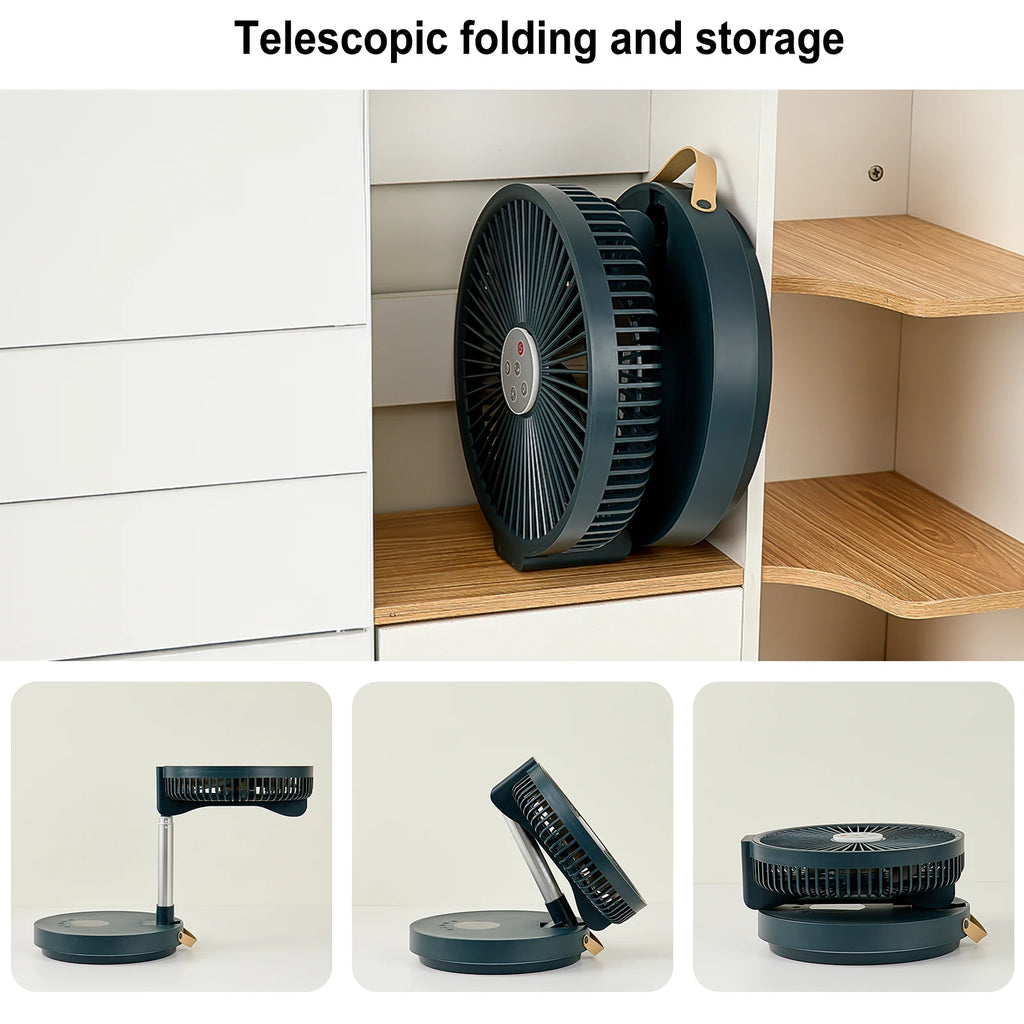 10 inches Remote control aluminum alloy folding fan outdoor home ultra