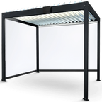 Premium Motorized Aluminum Pergola with Privacy Folding Screens and Glass Wall Enclosures – Outdoor Garden or Patio Shad