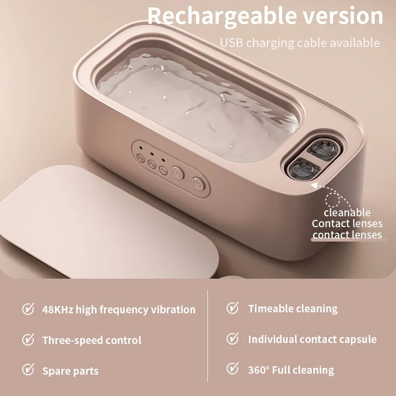 Ultrasonic Cleaning Machine High Frequency Cleaner Double Bin Vibration Full Cleaning Jewelry Household Adjustable CleanerNew