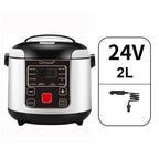 12V 24V 220V Mini Rice Cooker Car Truck Soup Porridge Cooking Machine Food Steamer Heating Lunch Box Meal Heater Warmer 2L