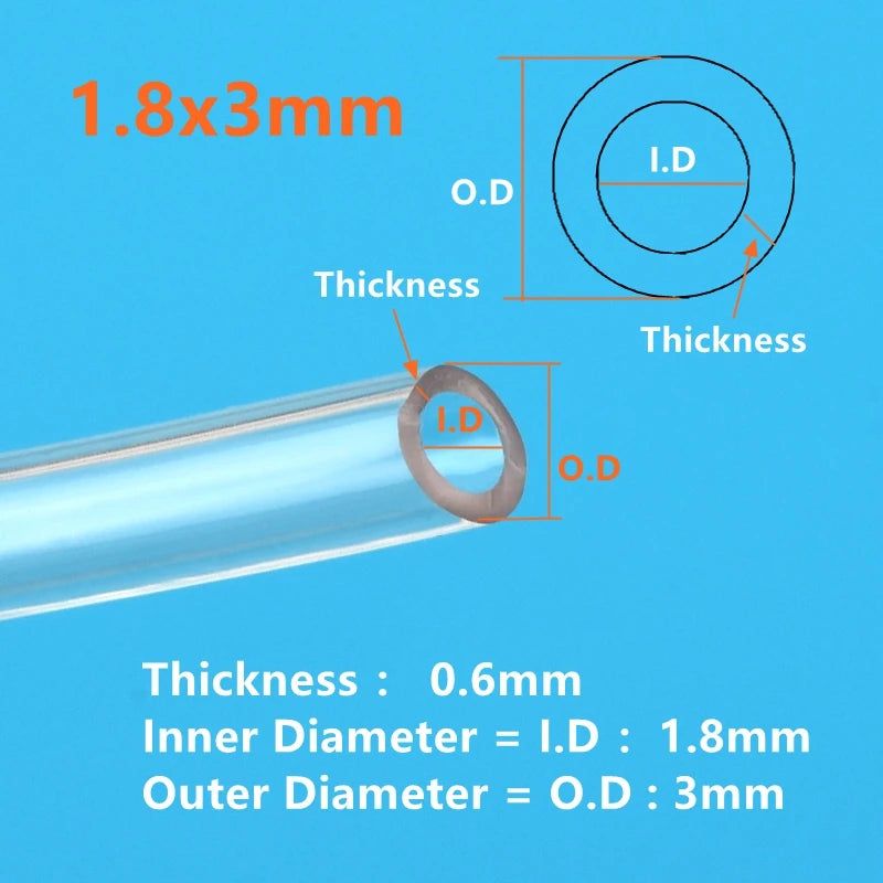 1/5/10M Food Grade Transparent Silicone Rubber Hose ID 0.3 0.5 0.7 0.8 1 1.2 1.5 1.6 1.8 2 2.5mm Flexible Nontoxic Silicone Tube