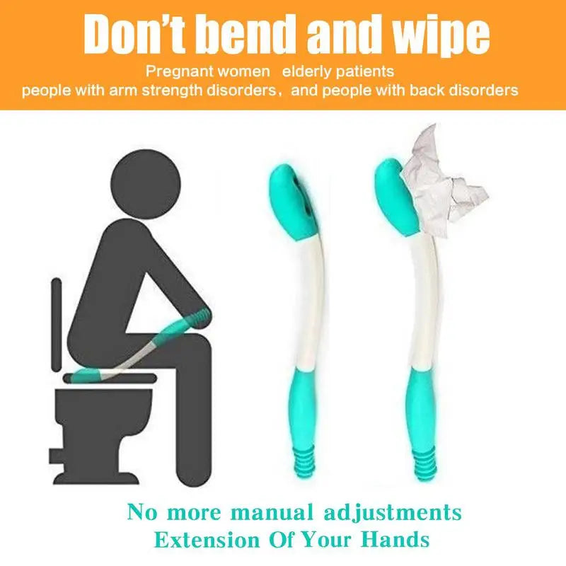 Long Reach Personal Wiping Aid Sturdy Comfort Butt Wiper Tools Flexible Daily Living Toilet Tissue Aids Streamlined Personal