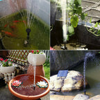 1.5W Solar Fountain Pump with 6 Nozzles Mini Fountain Pool Pond Waterfall for Outdoor Bird Bath Pond Garden Decor Floating Lotus