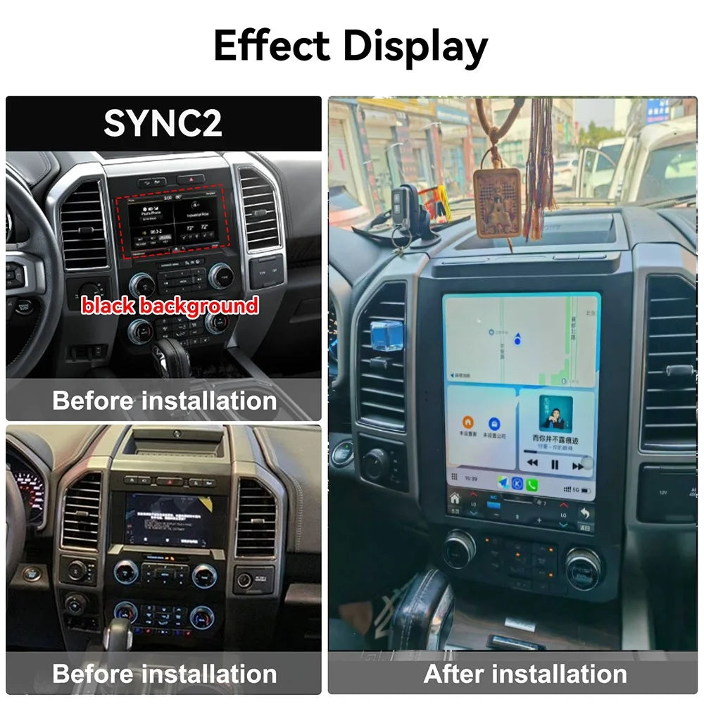 14.4" inches Android 13 8+128G T-Style Screen Car Stereo Multimedia DSP Player For Ford F150 2015-2020 GPS Audio Radio Head Unit