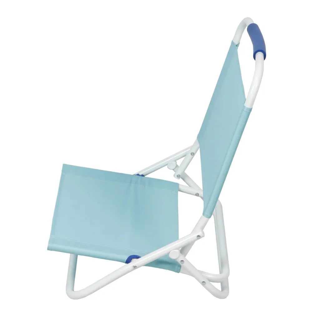 Beach Sand Chair, Teal, Durable Weather Resistant Fabric, Powder-coated steel frame for rust-resistance, Folds flat for storage
