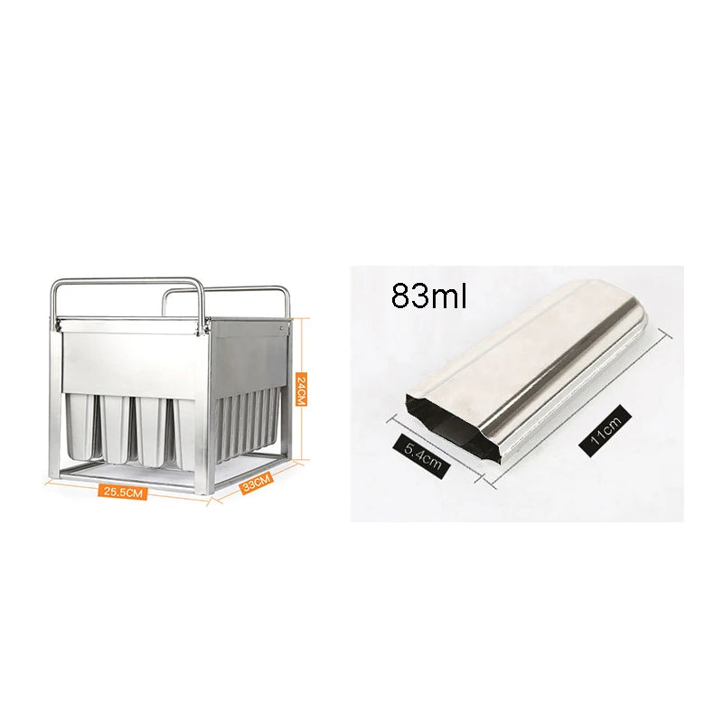 40pcs Stainless Steel Popsicle Mould Ice Lolly Mold For Popsicle Machine Fruit Shape DIY Ice Cream Molds With Sticks Holder