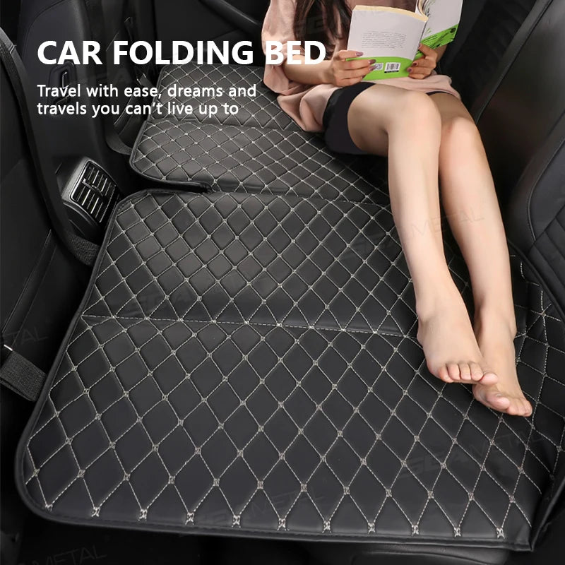 Portable Car Travel Mattress | SEAMETAL Foldable PU Sleeping Pad for Rear Seat (SUV/Sedan)