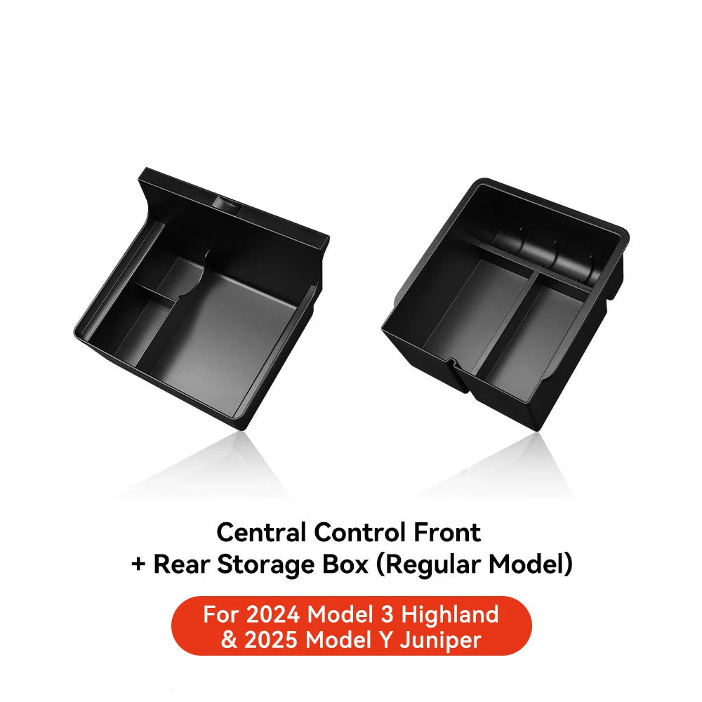 YZ For Tesla Model 3 Highland 2024 Model Y Juniper 2025 Storage Box Center Armrest Hidden Box Cup Holder Organizer Accessories