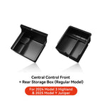 YZ For Tesla Model 3 Highland 2024 Model Y juniper 2025 Storage Box Center Armrest Hidden Box Cup Holder Organizer Accessories