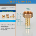 Brass Pipe Fitting 6/8/10/12/14/16mm Hose Barb Tail 1/8" 3/8" 1/4" BSP Male Connector Joint Copper Coupler Adapter