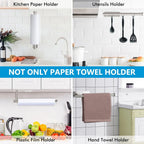 Paper Towel Holders for Kitchen Kitchen Roll Holder Paper Towels Self-Adhesive Under Cabinet Paper Towel Rack Stainless Steel