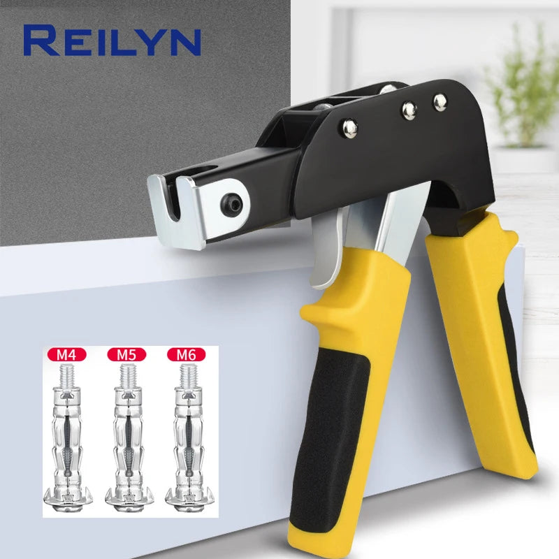 Hollow Gecko Gun Hand Pulling Rivet Gun Expansion Plug Tensioner M4 M5 M6 Drive Wall Anchor Screws Gun For Plasterboard Fixing