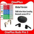 Global Version Oneplus Buds Pro 3 TWS Bluetooth Earphone 50dB Active Noise Canceling 43h Battery Life Bluetooth 5.4 IP55 AAC SBC