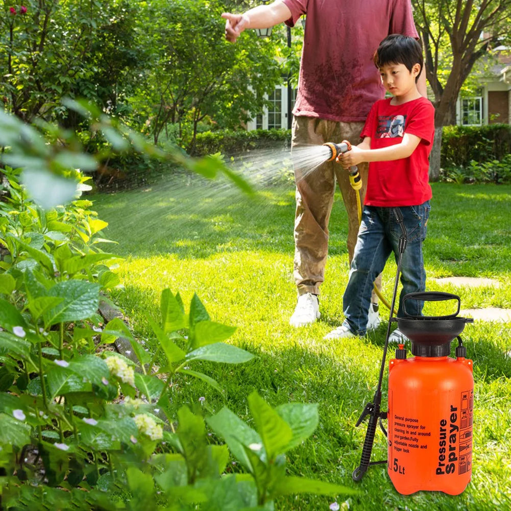 High Pressure Garden Watering Can 2/5L Watering Spray Disinfection Pneumatic Air Pressure Sprayer Adjustable Strap for Lawn Car