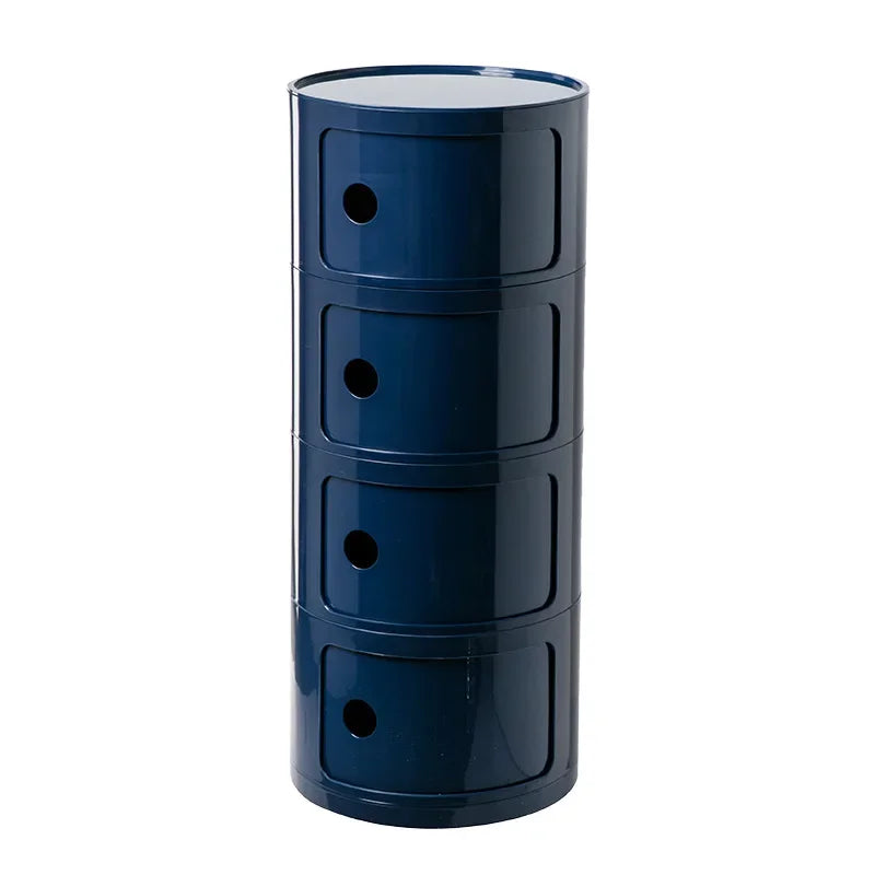 Creative Bedroom Bedside Table Modern Minimalist Round Storage Small Cabinet Large Capacity Plastic Side Cabinet