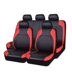 Enhanced 9PCS Universal Waterproof Car Seat Covers Full Set Front Back Protectors Quilted PU Leather with Hooks for All Vehicles