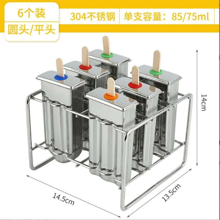 40pcs Stainless Steel Popsicle Mould Ice Lolly Mold For Popsicle Machine Fruit Shape DIY Ice Cream Molds With Sticks Holder