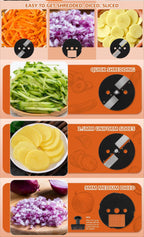 3-in-1 Auto Vegetable Chopper-dice Onions,shred Zucchini & Slice Carrots in 10s! Perfect for Salads, Stir-fries & Meal Prep