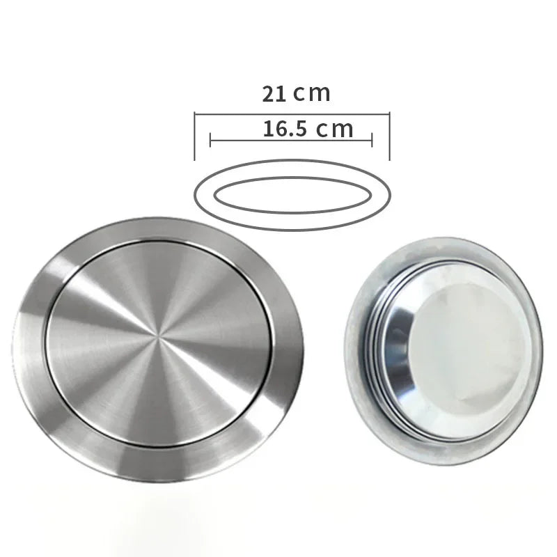 Stainless Steel Flush Recessed Built-in Balance Swing Flap Lid Cover Trash Bin Garbage Can Kitchen Counter Top