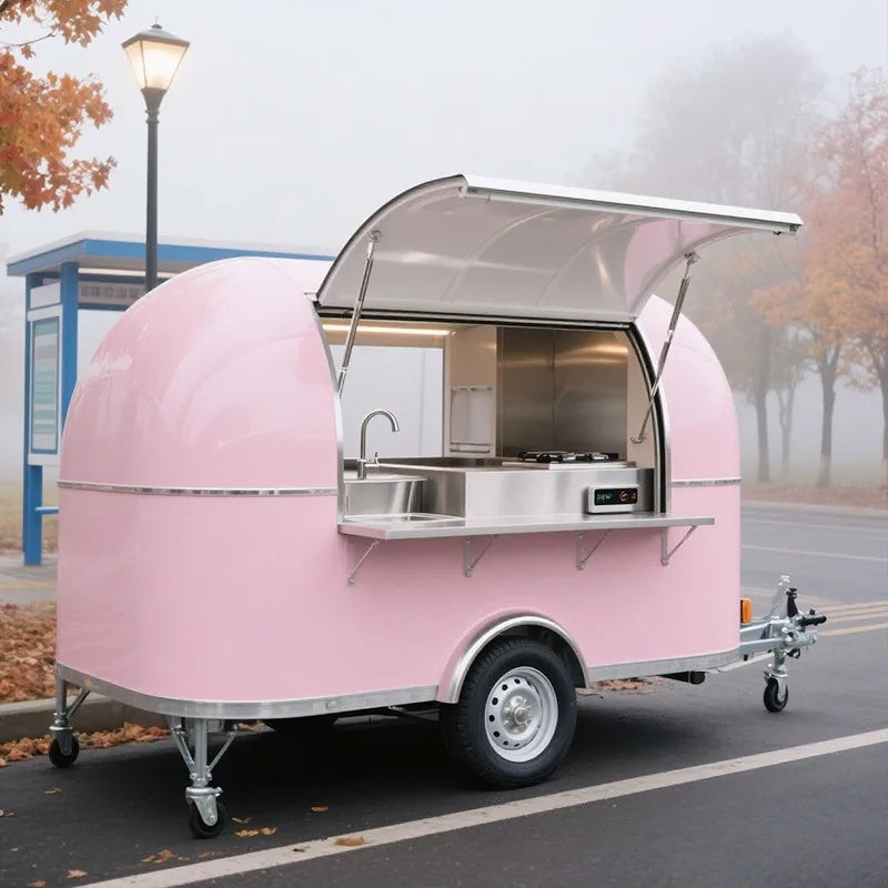 Fully Equipped Mobile Food Truck Mobile Kiosk Unique Custom with Full Kitchen Equipment with All Appliances