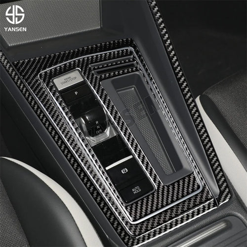 Gear Shift Panel Surround Trim Carbon Fiber Cover Sticker For Volkswagen Golf 8 GTI MK8 2021-2023 Car Inside Accessories