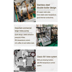 ITOP Coffee Machine Express Coffee Maker E61 Brewing Double Boiler Rotary Pump Copper Pipe 2000W N.W. 32kg 220-240V 50-60Hz