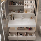 Bathroom Furniture Skin Sensor Bathroom Vanity Cabinet With Sink And Mirror Integrated Arc Washing Table Combination To Wash