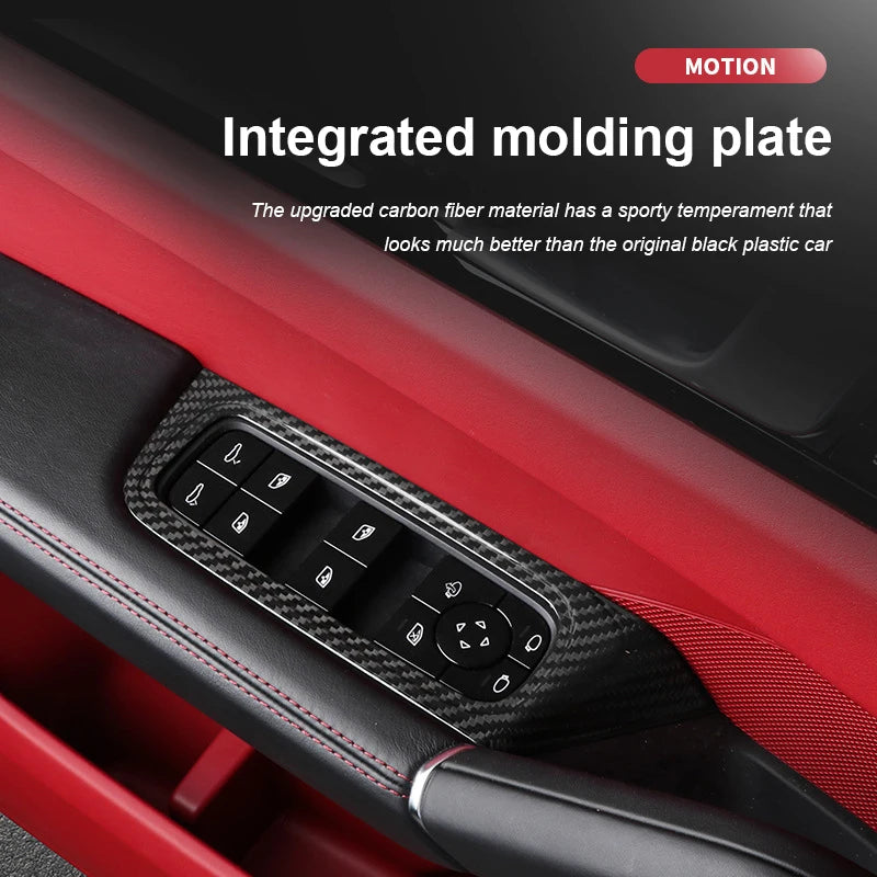 For Porsche Cayenne 2018 2019 2020 2021 2022 2023 2024 Real Carbon Fiber Car Central Control Complete Interior Decoration Frame