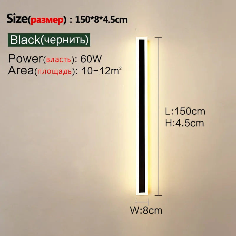 Outdoor LED Wall Lamp - Long, IP65 Waterproof, for Garden, Balcony, Entrance, Staircase | AlluCanFind