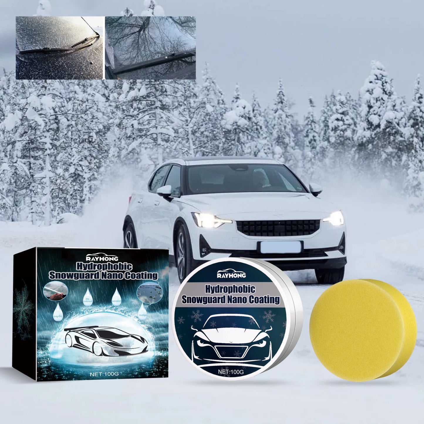 Car Snow Removal Cleaning Cream For Car Windows Snow Removal Anti-Icing Anti-Freezing Car Window Defrosting Cream