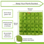49 Pockets Hanging Planter Bags, Hanging Vertical Wall Mounted Plant Planting Grow Bags, Herb Garden Planter Outdoor Indoor Grow