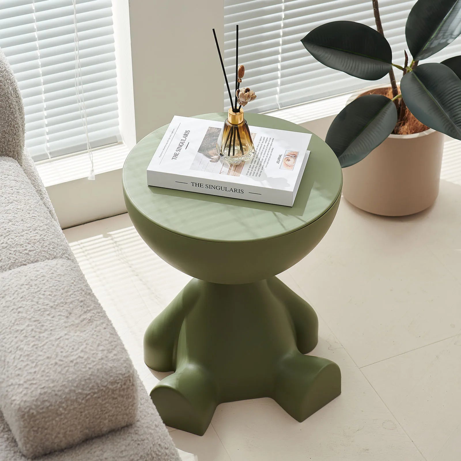 Modern Round Matte Coffee Table - Side Table & Nightstand