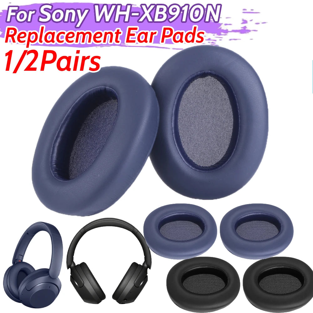 Replacement Ear Pads Cushion Cover Protein Leather Headphones Ear Cushions Ear Cups Cover for Sony WH-XB910N Headphones