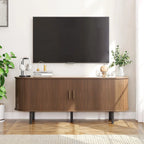 TV Stand with Power Outlet & Sliding Doors
