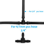 WUJIE 50PCS Plastic Barbed 3-Way TEE Connector for 4/7mm Tubing Watering Pipe Hose Couplings Micro Drip Irrigation Garden Tools