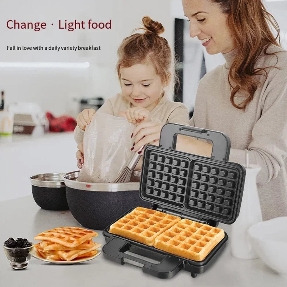 Multi-function 2-slice Muffin Maker, Fast Heating, Non-stick Coating, Suitable for Breakfast, Sandwiches, Snacks, Burgers, Etc