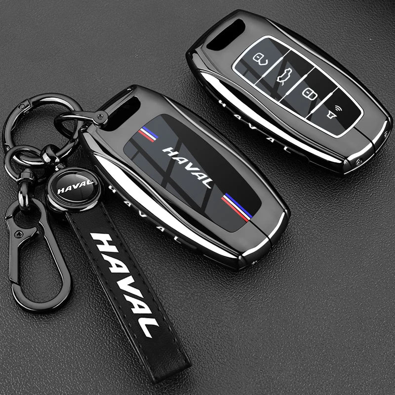 Leather Car Key Case Cover for Great Wall Haval H6 2024 H9 2024 H2 M6 Cool Dog Plus Owl Dragon MAX F7 F7X F7H H8 H3 Accessories